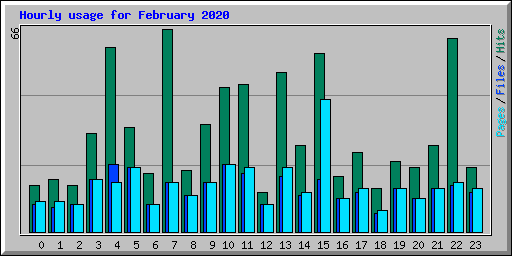 Hourly usage for February 2020