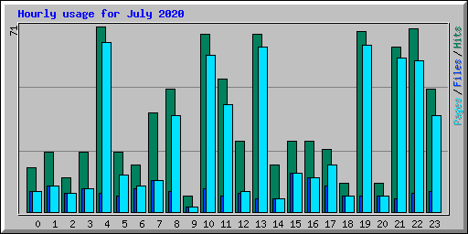 Hourly usage for July 2020